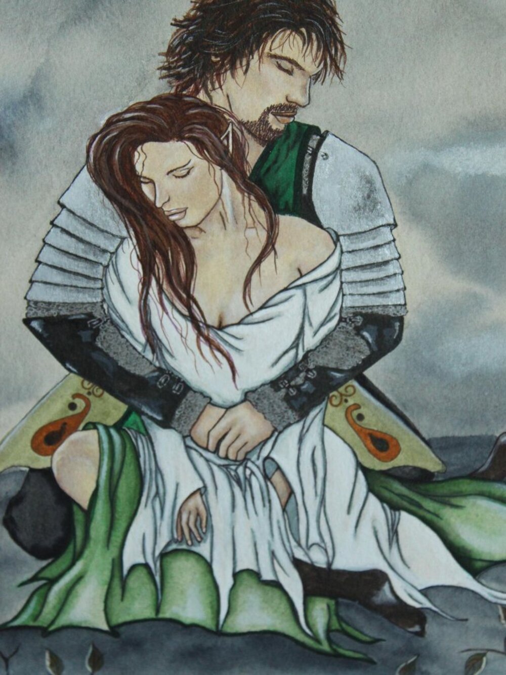 Original Artwork, 15"x12" Acrylic Painting, "Unexpected", Fairy and Knight Roman - Picture 5 of 10